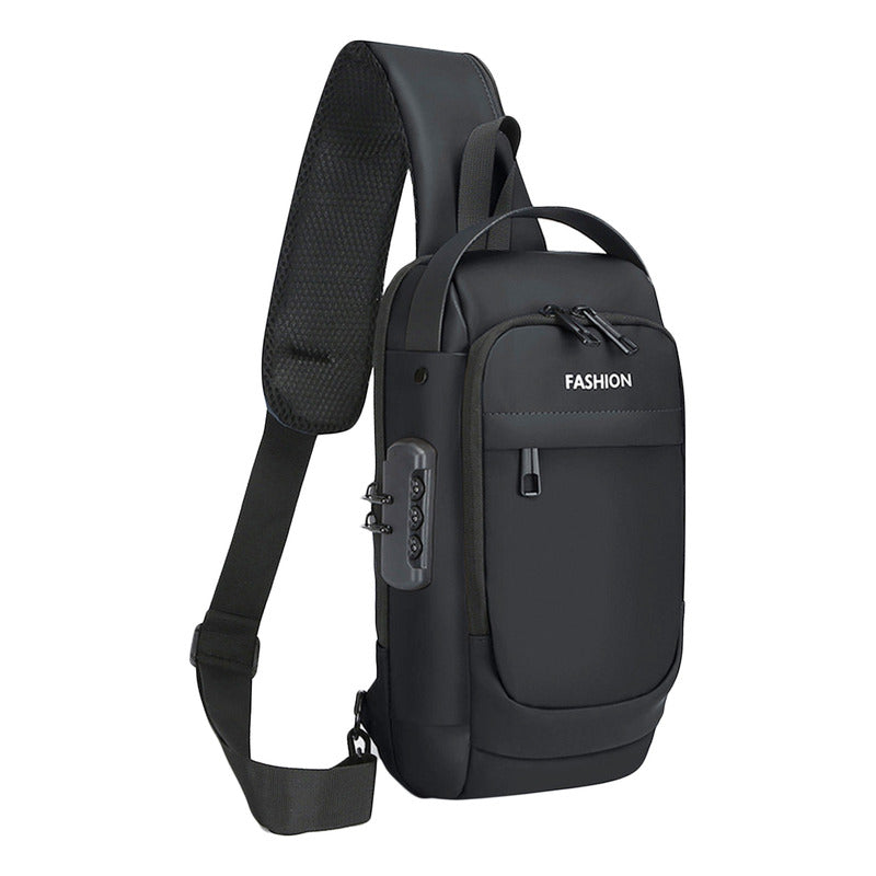 Mochila Pechera Antirrobo Candado Impermeable Usb Mariconera Bolso Cruzado De Hombro Bandolera De Hombre Universidad Viaje